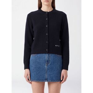 A.P.C. Women A.P.C. Crew Neck Pure Wool Cardigan With Contrast Logo
